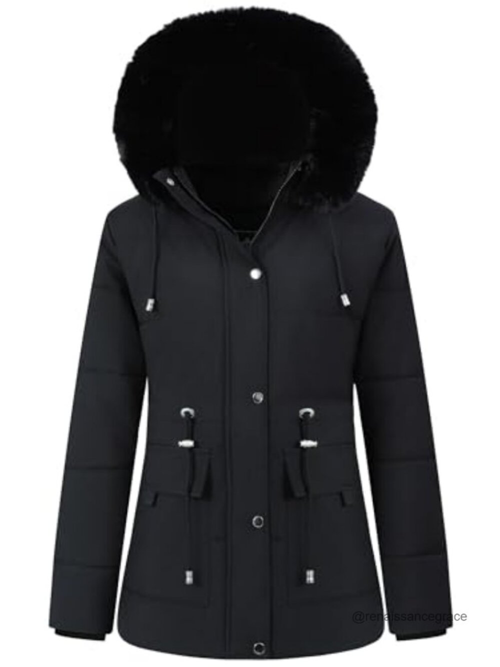 Women's Warm Winter Puffer Coat Fleece Lined Down Jacket